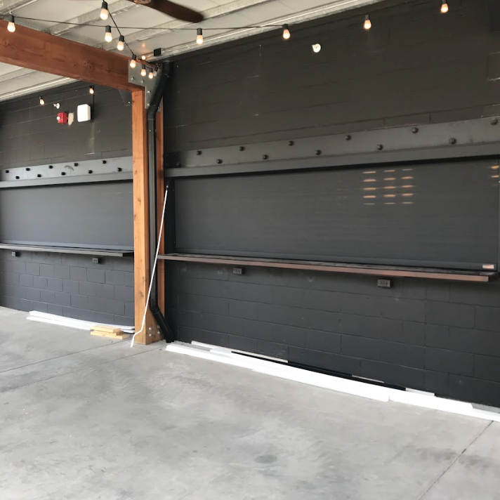 Outdoor shades on building