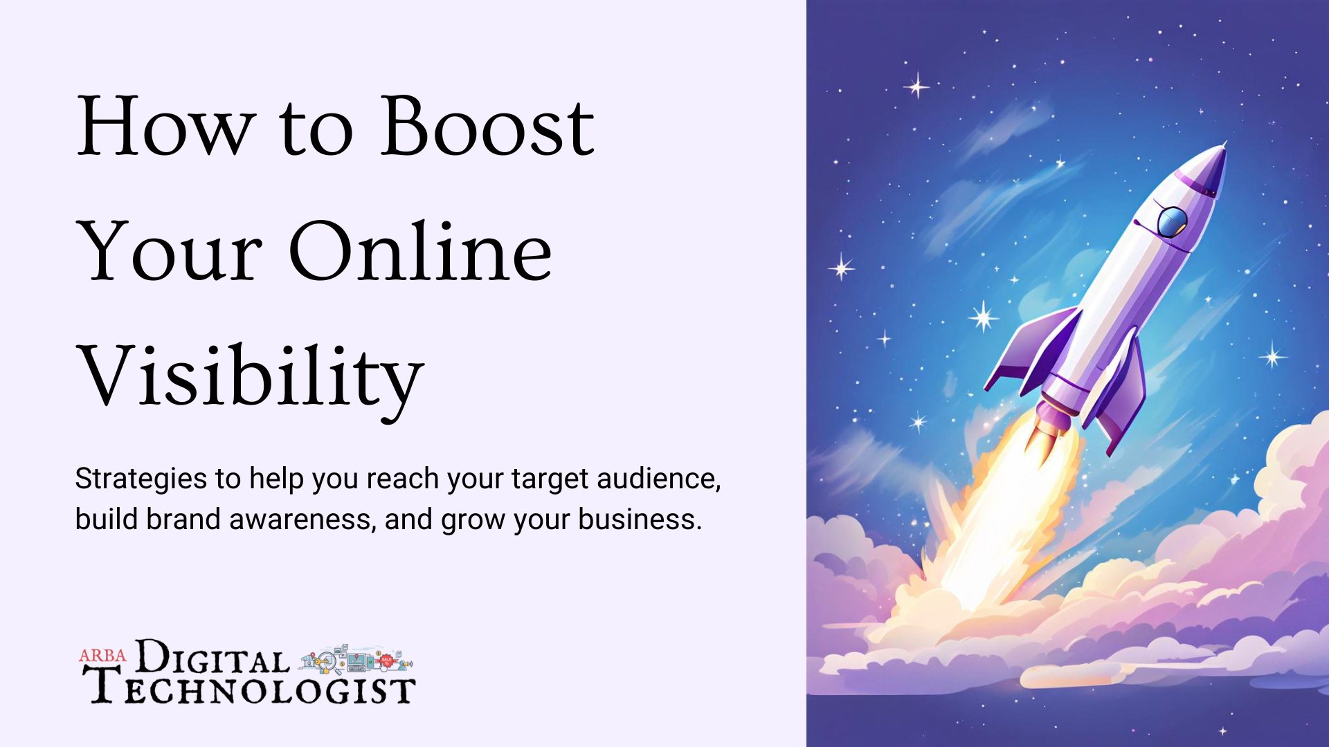 A rocket is flying through the air with the words how to boost your online visibility