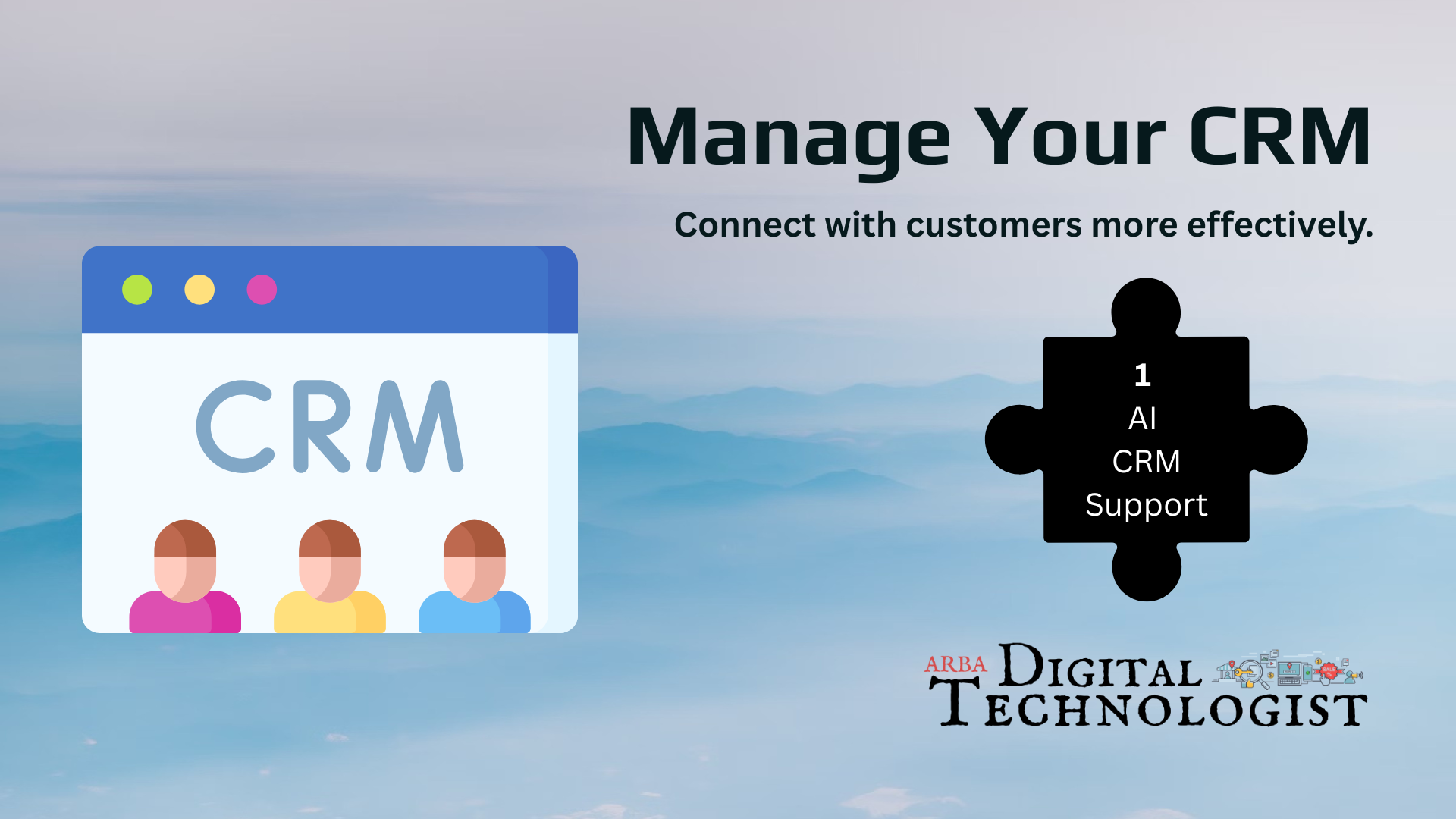 A poster that says `` manage your crm connect with customers more effectively ''