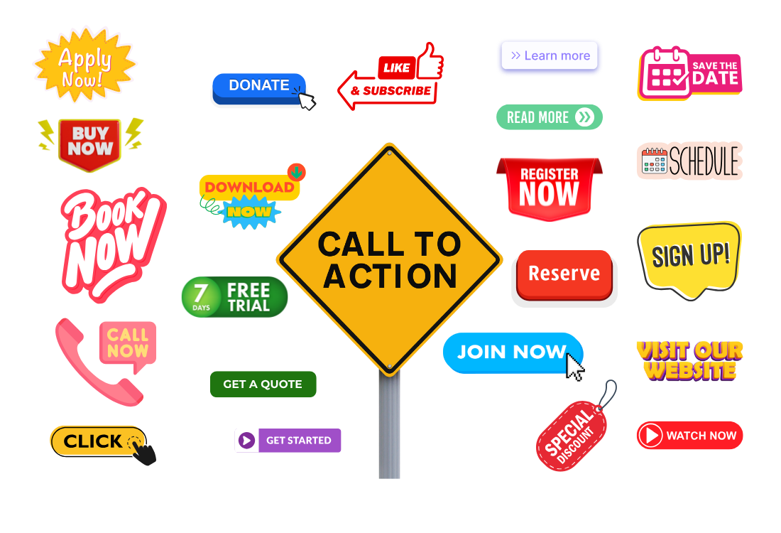 A collection of various colorful, stylistic 