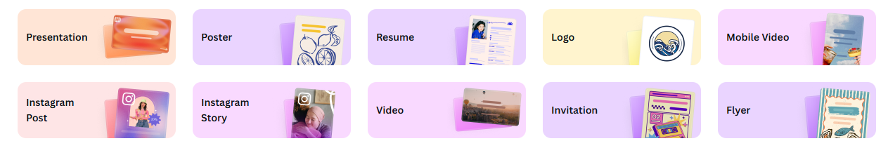 App icons arranged in two rows, various colors and designs, on a light purple background.