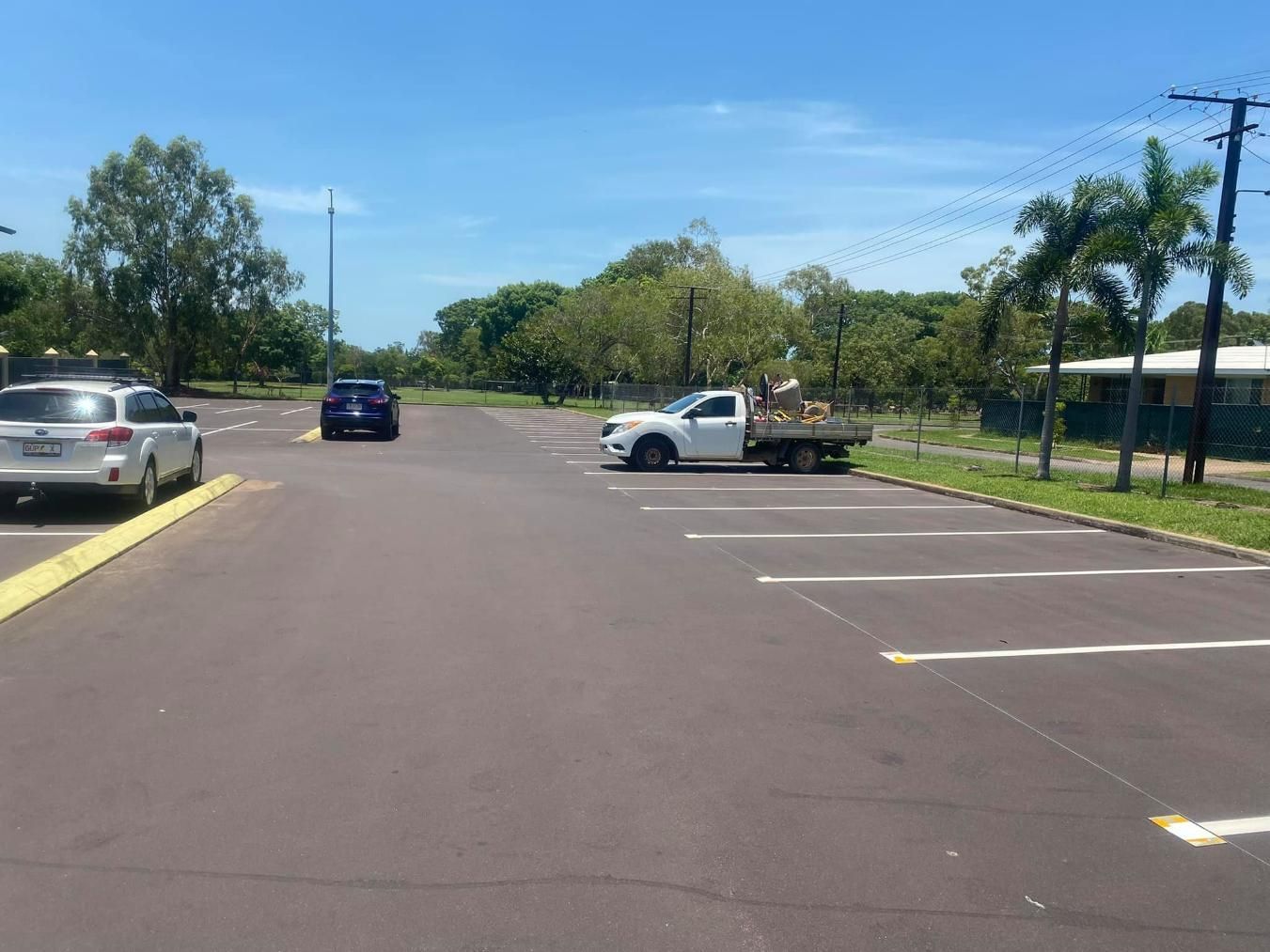 A White Truck Is Parked in A Parking Lot — Top End Line Markers Pty Ltd in Jabiru, NT