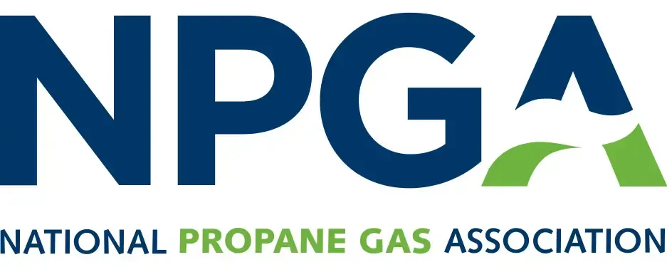 The logo for the national propane gas association is blue and green.