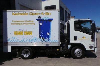 A truck we use for commercial bin maintenance in Melbourne