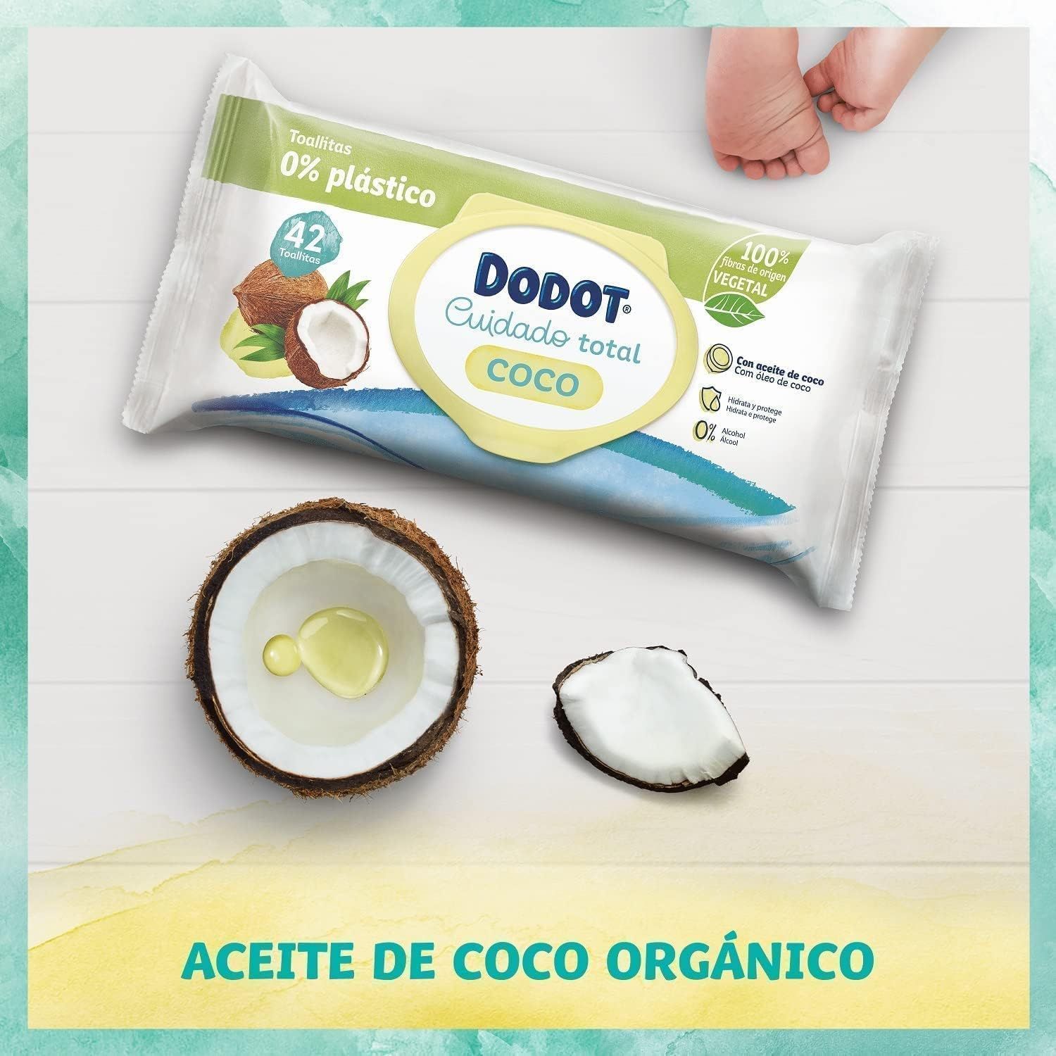 Toallitas Dodot Cuidado Total Coco: ¡Descubre la suavidad del coco para la piel de tu bebé!