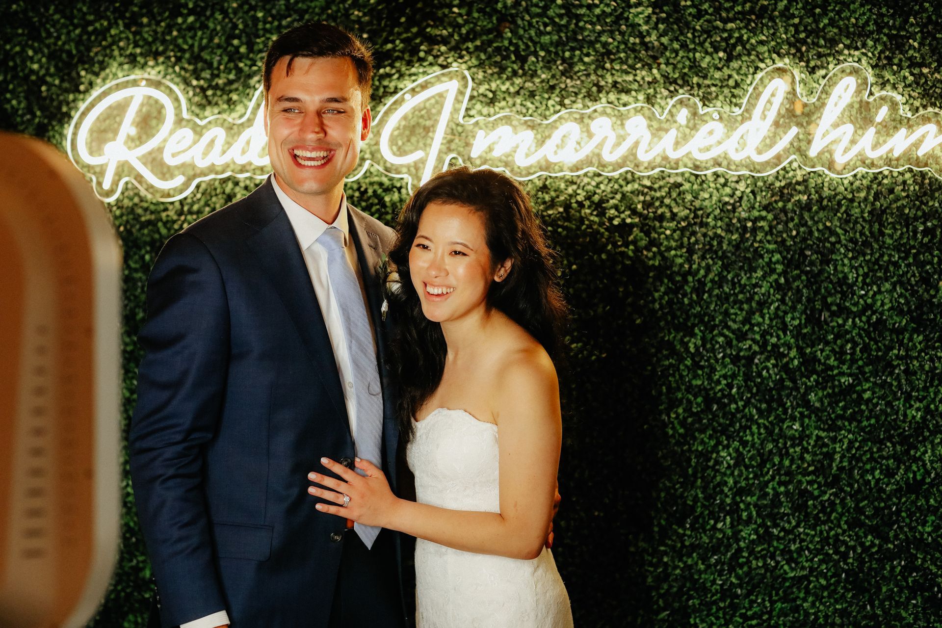 Our photo booth combo with custom neon signs is a massive hit