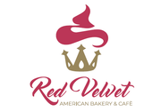Logo delle Red Velvet con spirale rosa e icona di corona dorata su sfondo bianco.