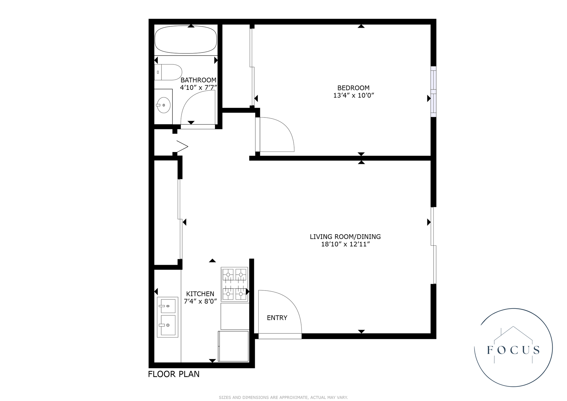 1 bed floorplan