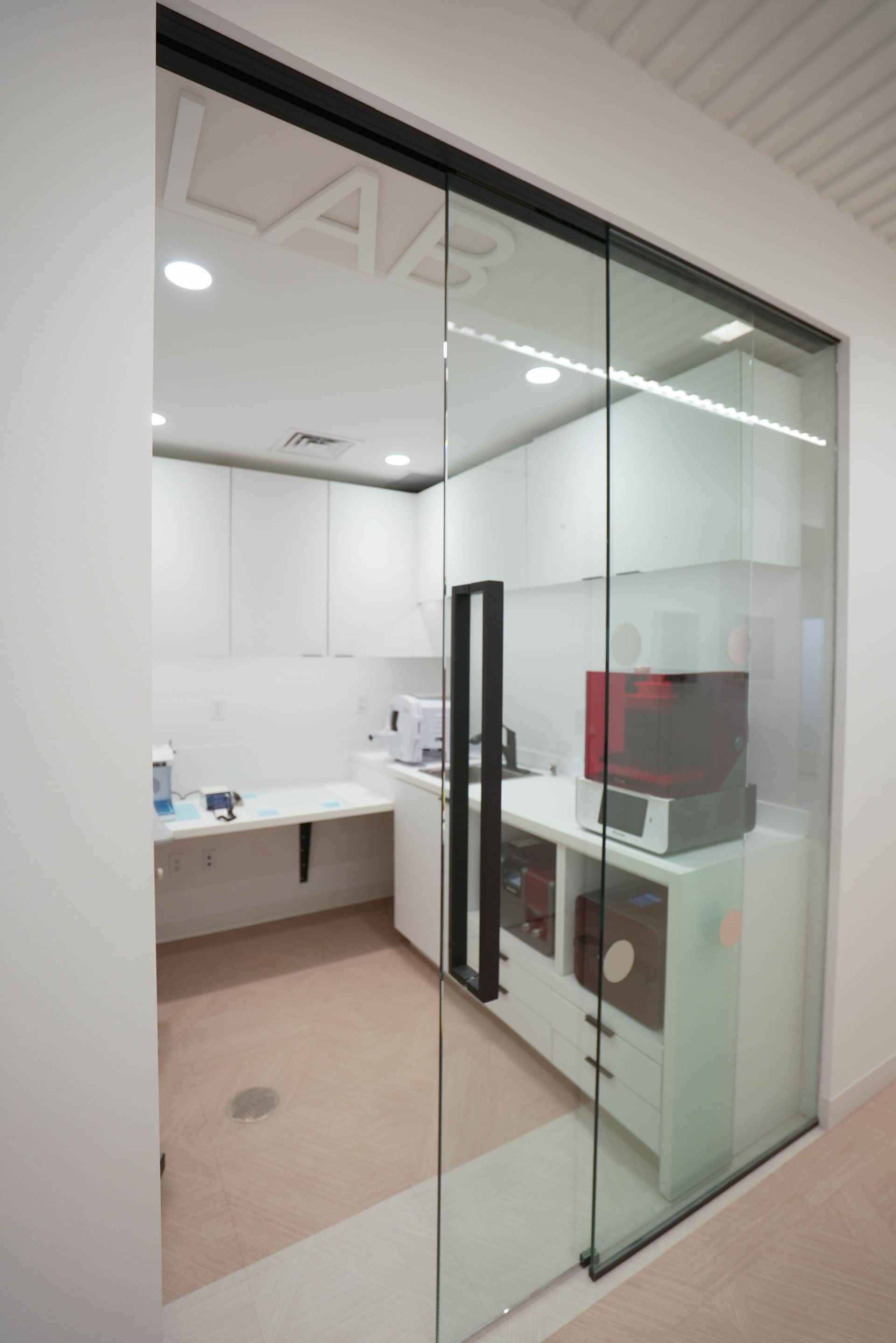 A sink with a mirror