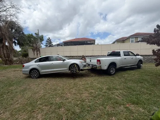 Corey’s Towing LLC vehicle recovery scene in Central Florida
