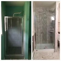 Before and after image of a residential bathroom — Stroudsburg, PA — Preferred Carpentry LLC