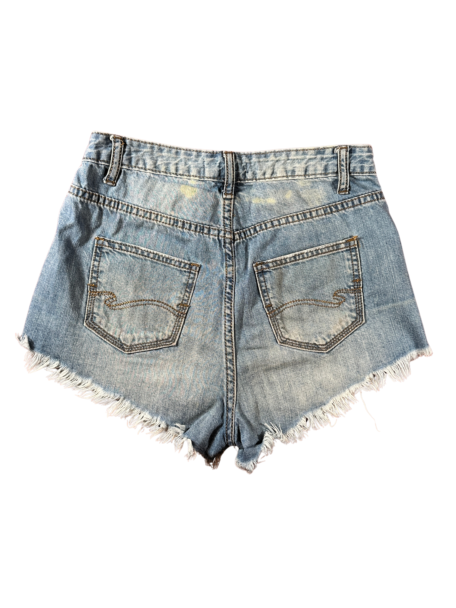 High Rise Distressed Denim Cutoff Shorts