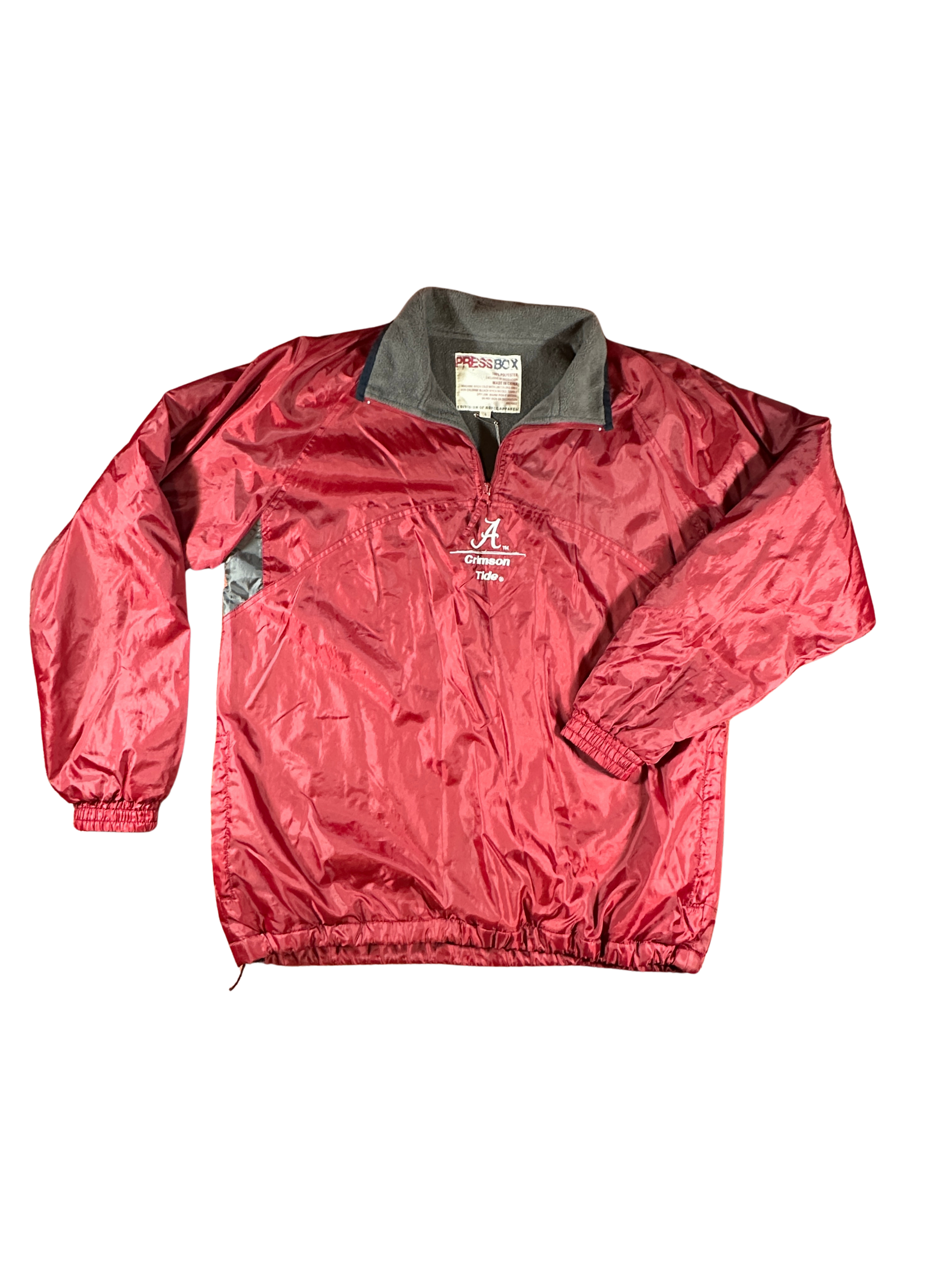 Press Box Alabama Crimson Tide Fleece-Lined 1/4 Zip Pullover Windbreaker