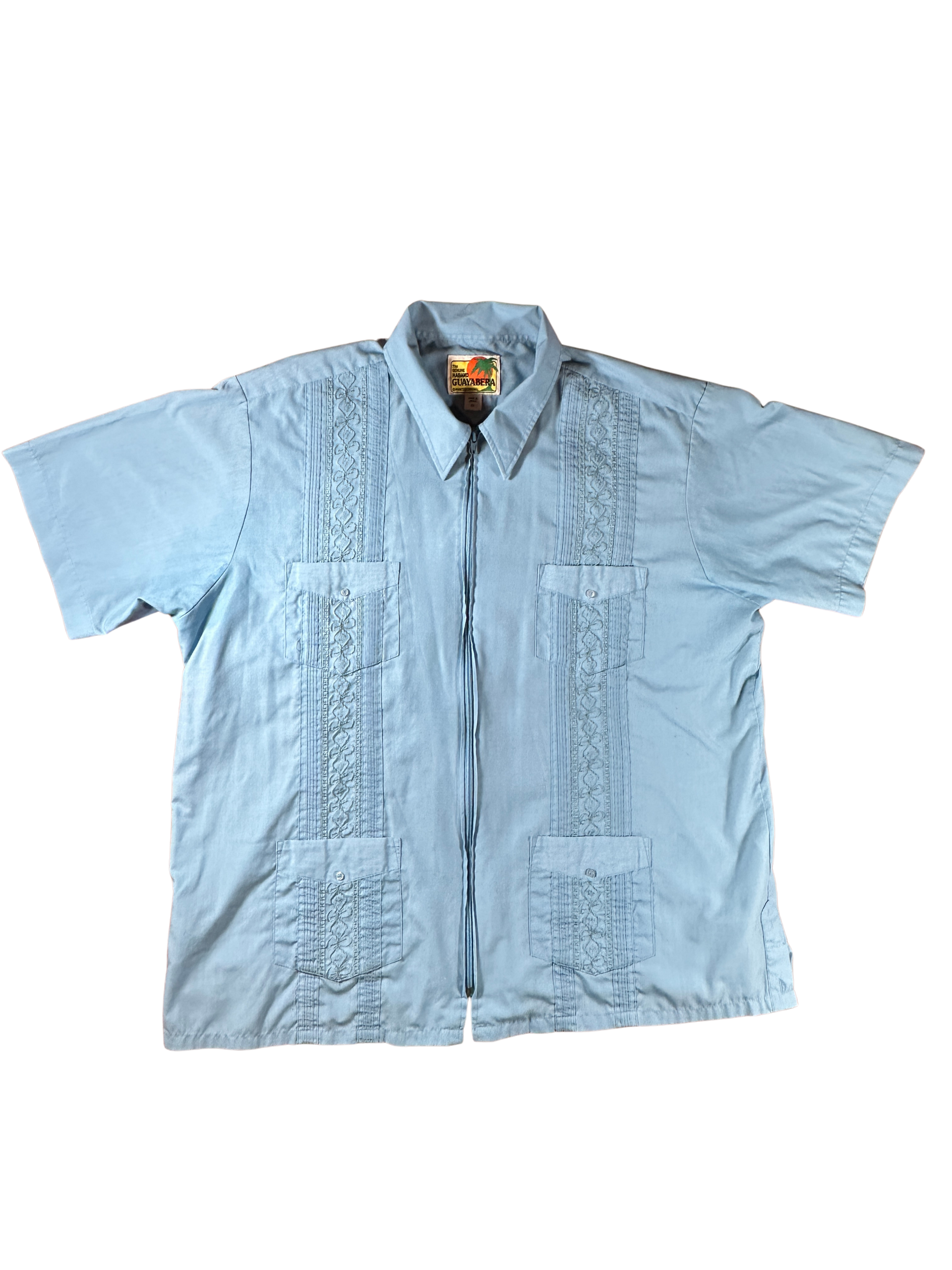 Haband Guayabera Embroidered Zip Shirt