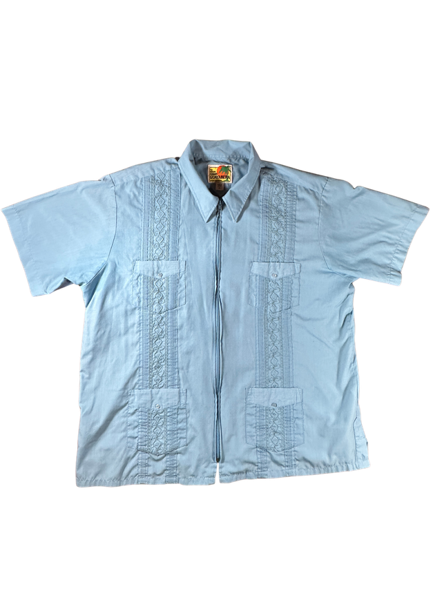 Haband Guayabera Embroidered Zip Shirt - XL