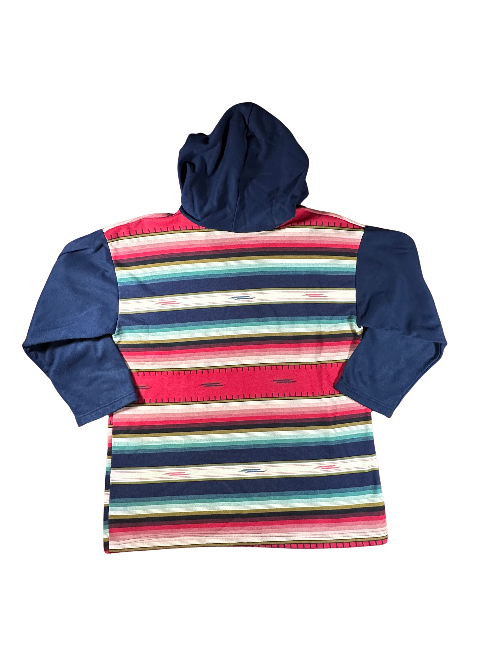 Vintage Suzy Phillips Southwestern Striped Lace-Up Hoodie