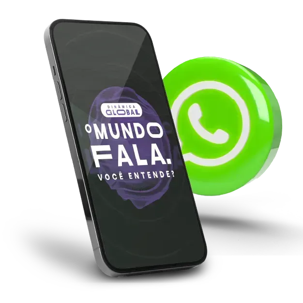 Um telefone que diz mundo fala nele