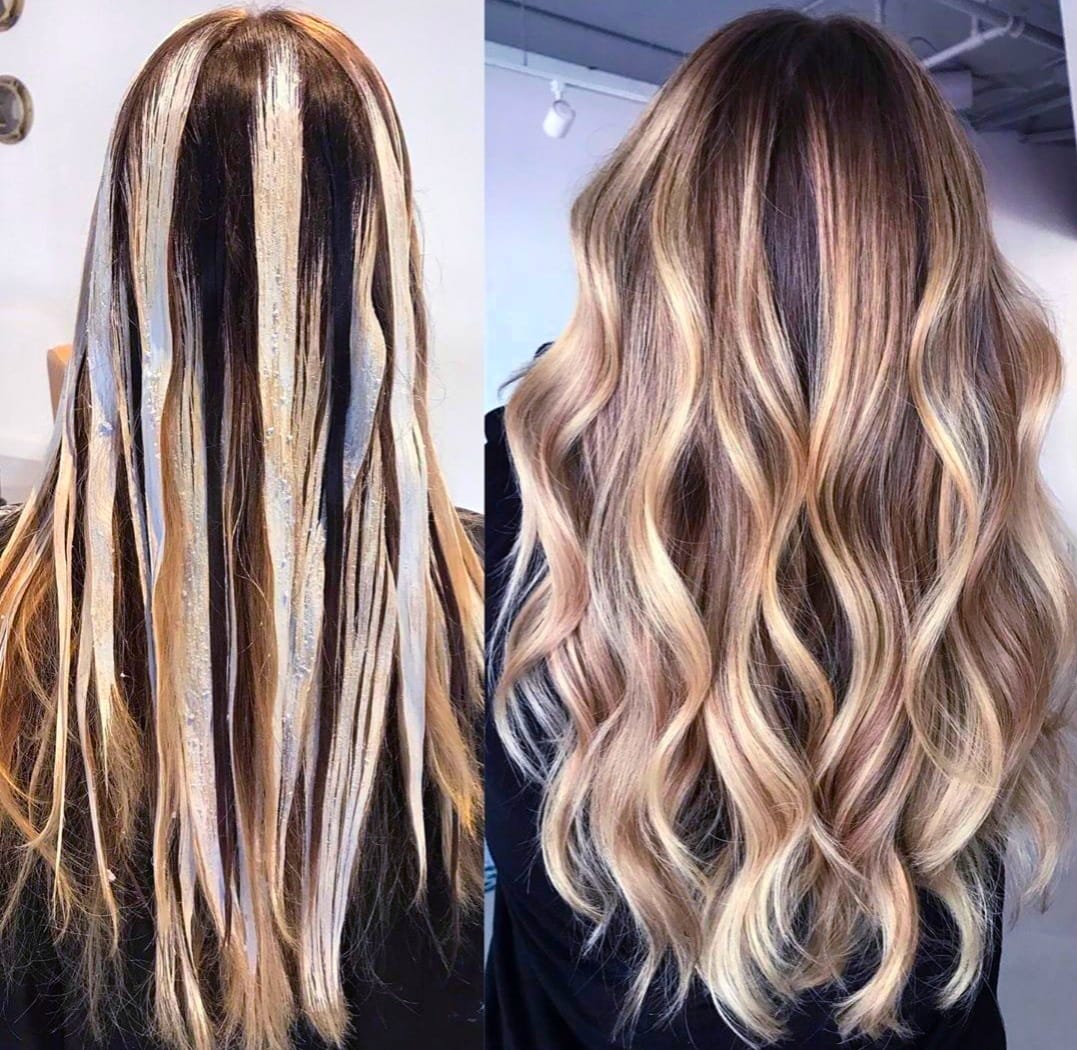 Prima e dopo trattamento nutriente capelli