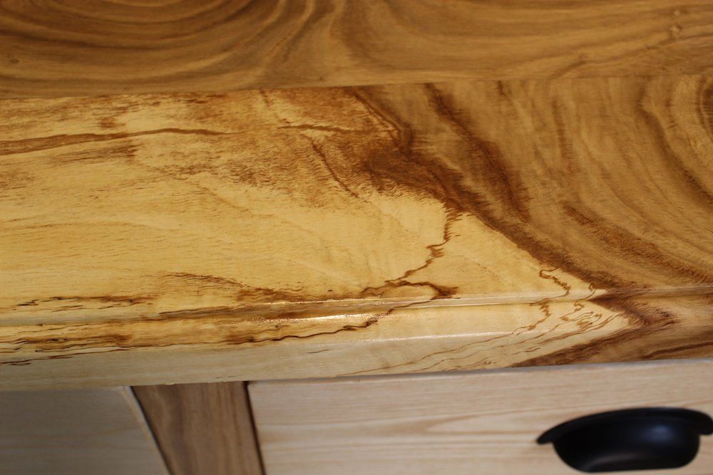 image of work kitchen work-surface made from oak, milled dried and supplied by us