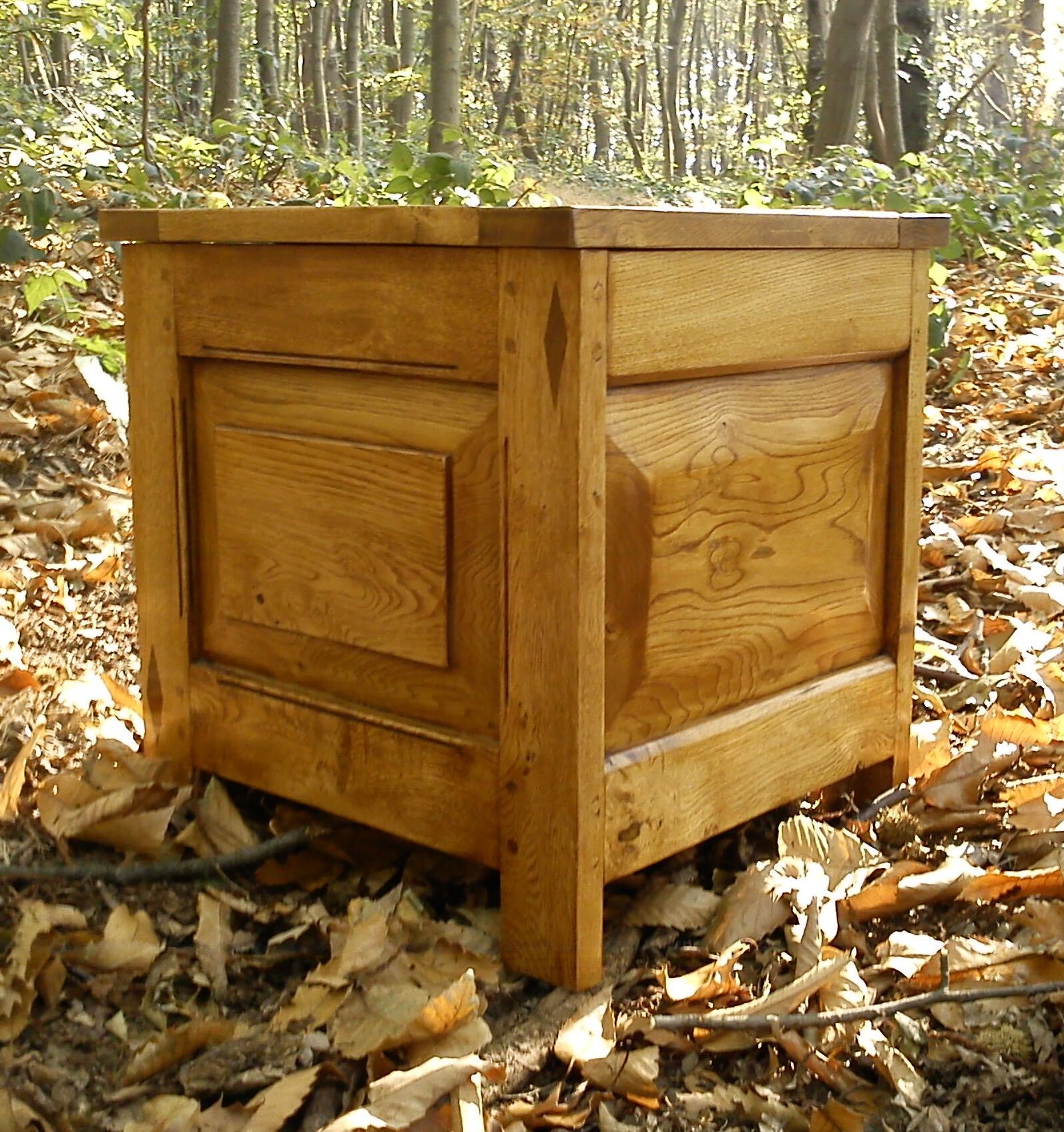 small panelled box in stained Sweet Chestnut - SOLD