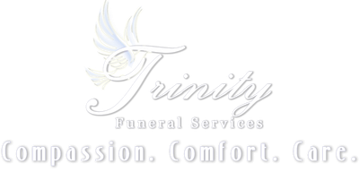 The logo for trinity funeral services compassion , comfort , care.