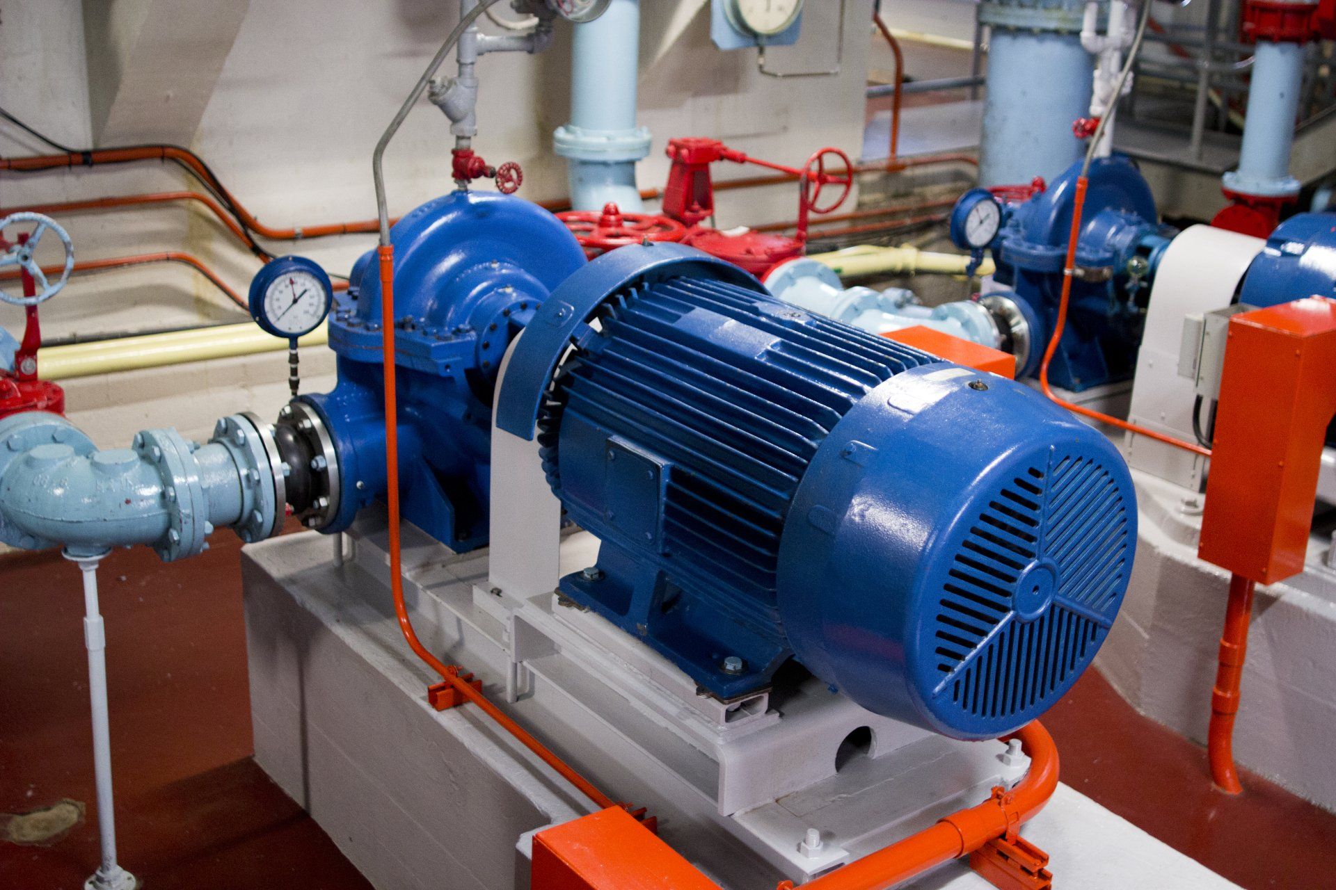 Close up of industrial machinery - fuel pumps