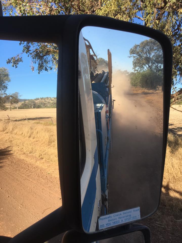 Side Mirror On Drilling Truck - Drilling In Palmwoods, QLD