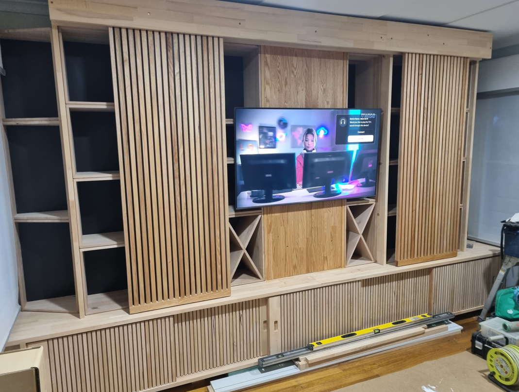 After custom cabinet