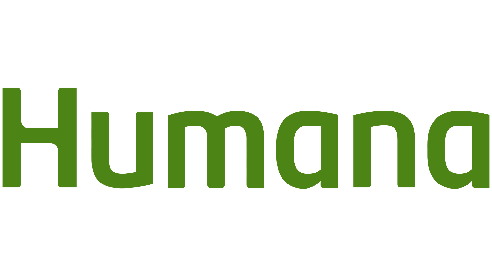 The humana logo is green and white on a white background.