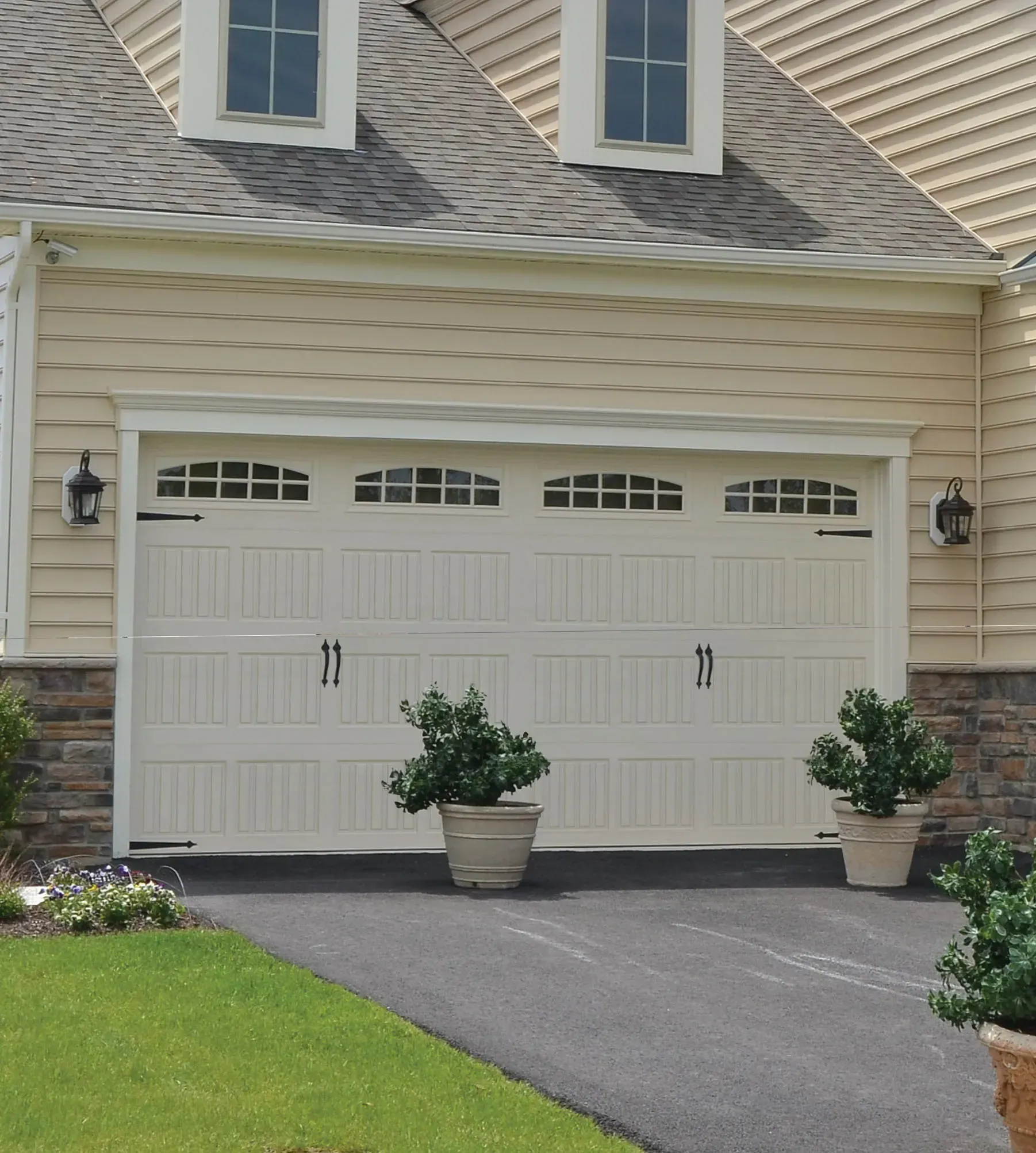 single garage door image on a home