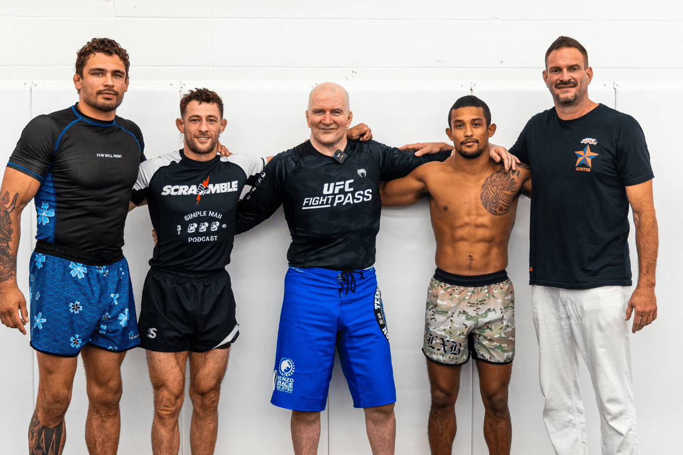 Students drilling Brazilian Jiu-Jitsu at Simple Man Martial Arts in Austin, TX.