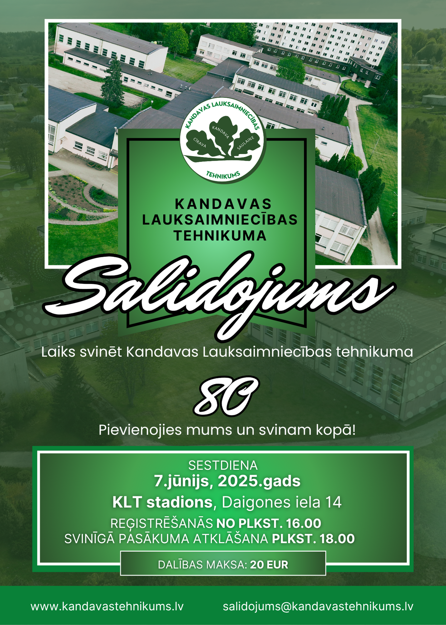 Kandavas Lauksaimniecības tehnikuma salidojums, tehnikumam 80.gadu jubileja