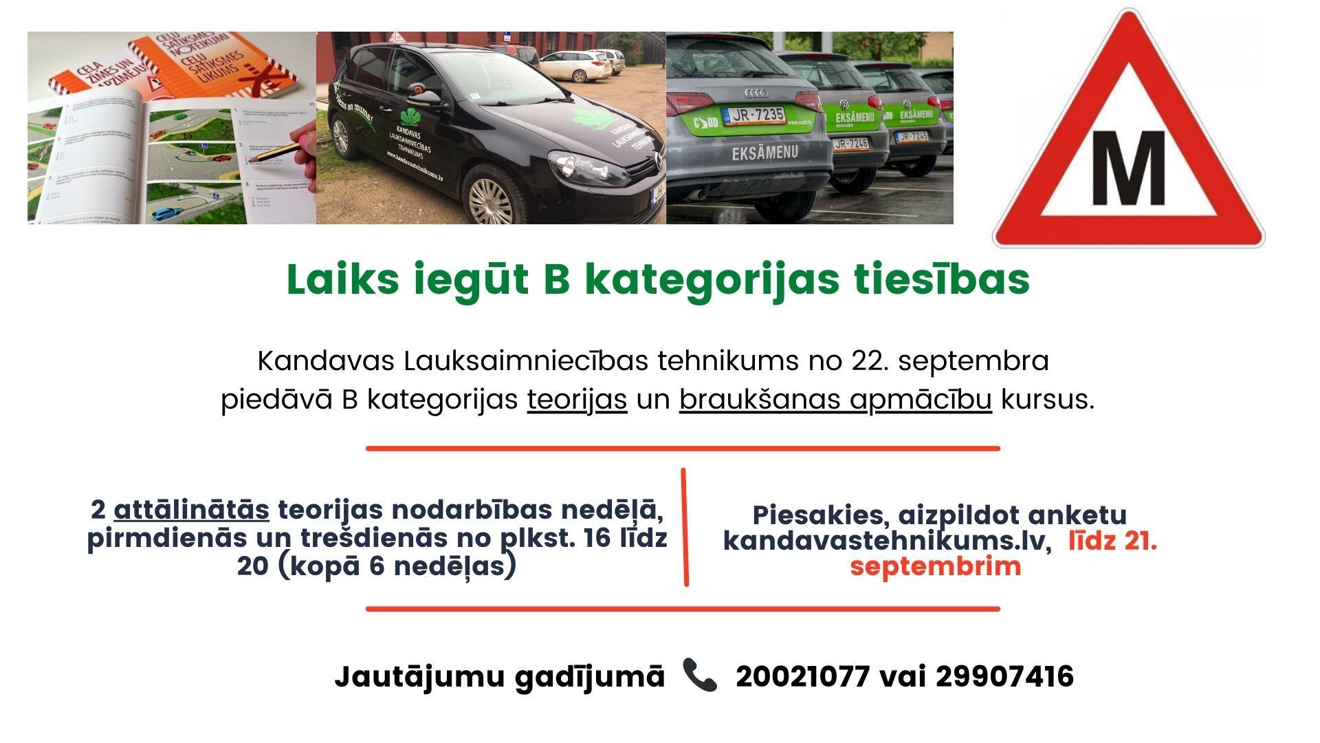 B Kategorijas Autovadītāju Kursi No 22. Septembra