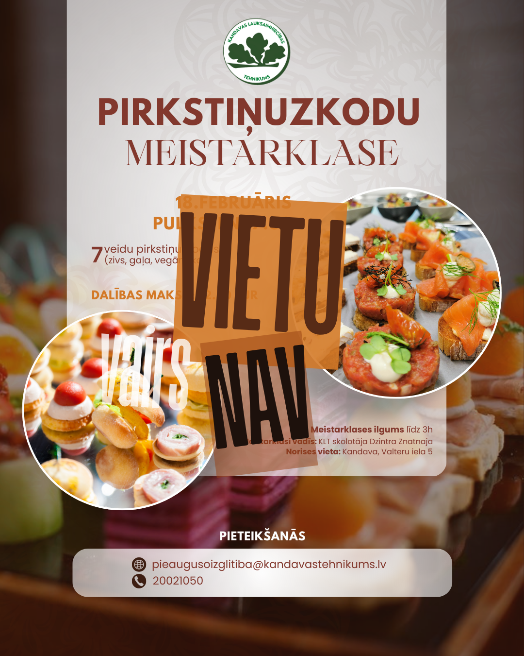 pirkstiņuzkodu meistarklasa Kandavā, 29.janvārī, 2026