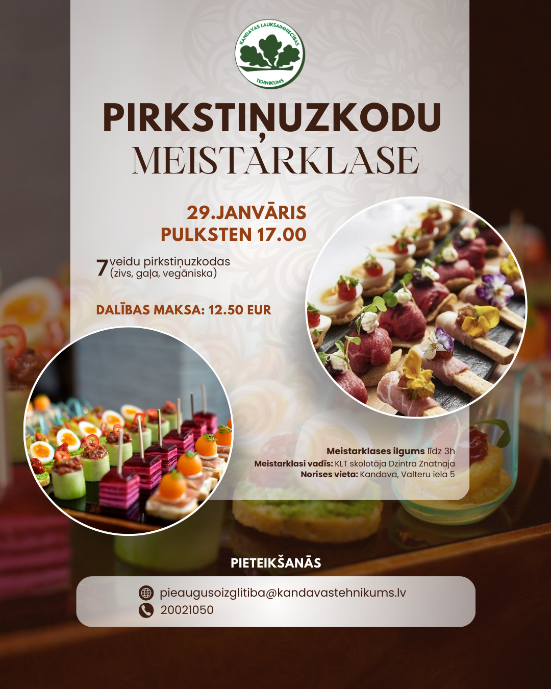 pirkstiņuzkodu meistarklasa Kandavā, 29.janvārī, 2026