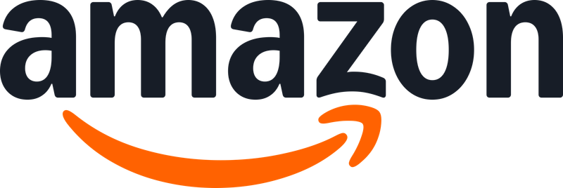 Amazon logo with black lowercase text and an orange smile arrow underneath