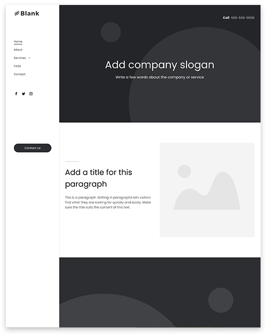 web design for blank sidebar