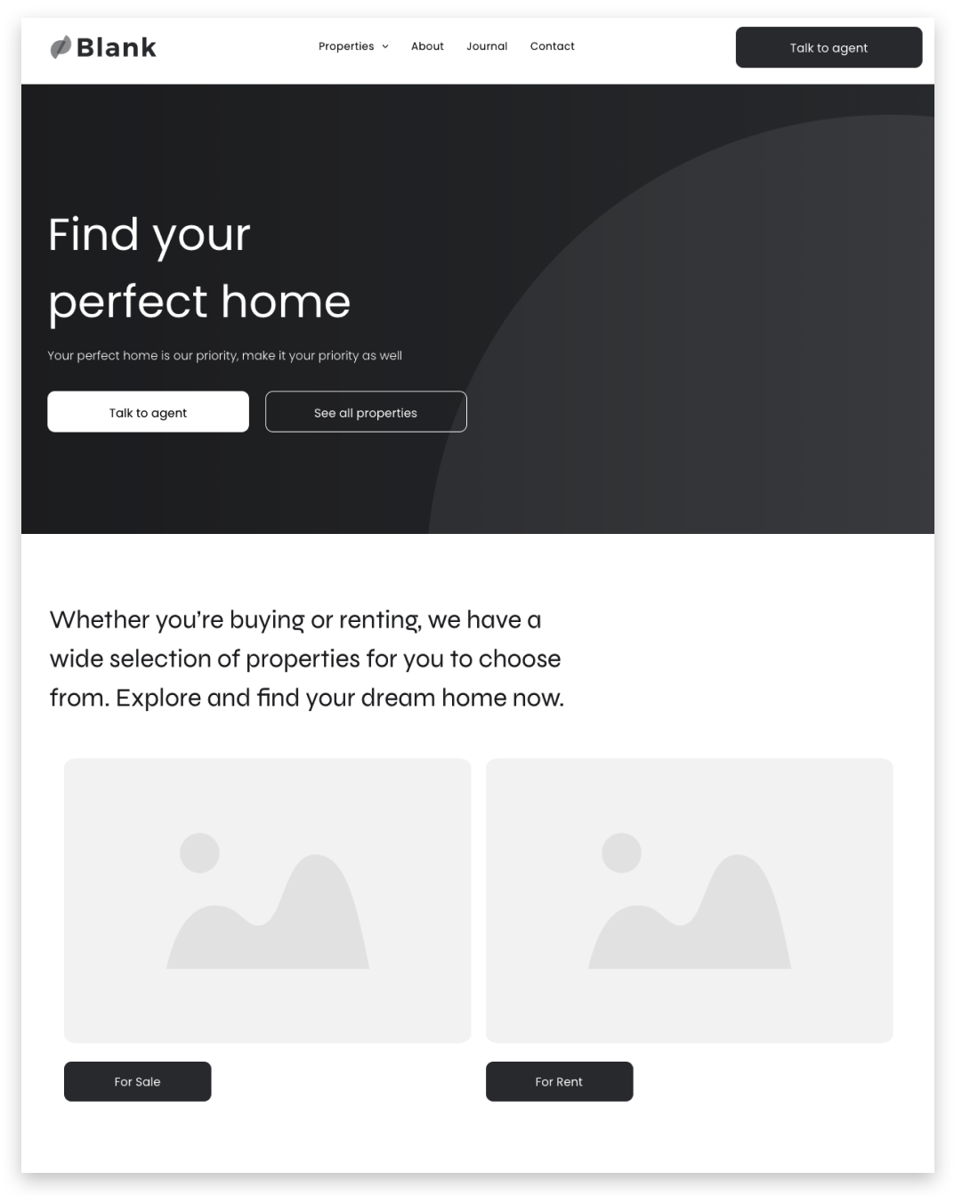 blank real estate agency template