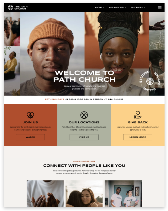 web design for church community