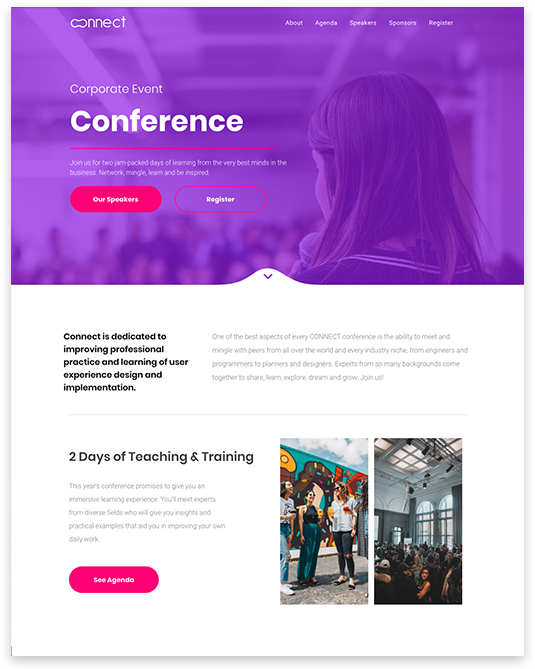 web design for corporate event