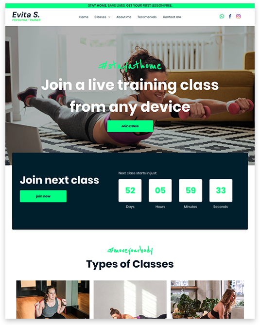 web design for personal trainer