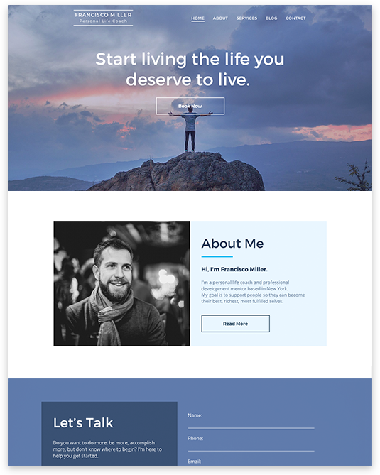 web design for personal coach
