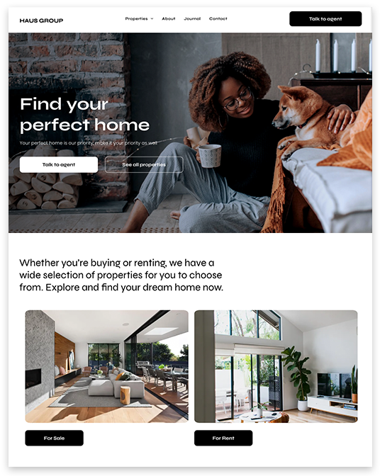 web design for real estate agency