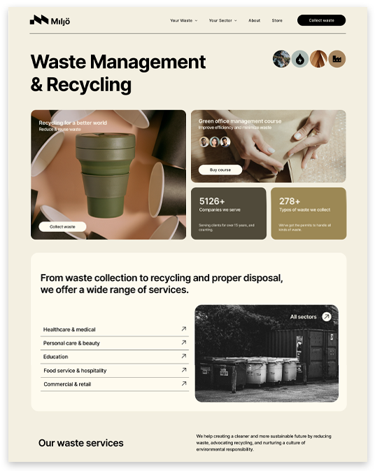 web design for recycling waste