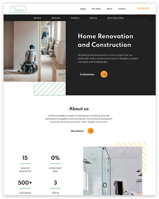 web design for renovation and construction