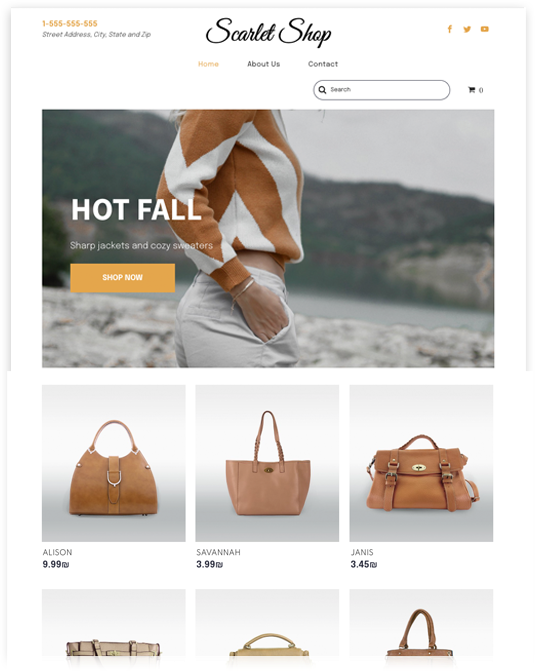 web design for scarlet shop