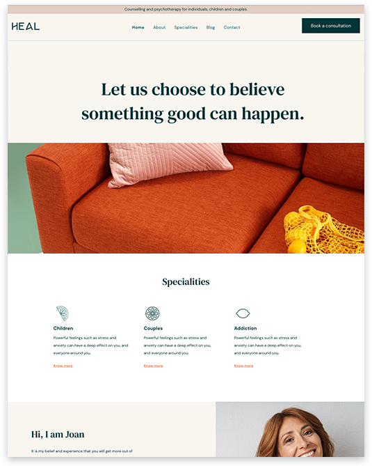 web design for therapist