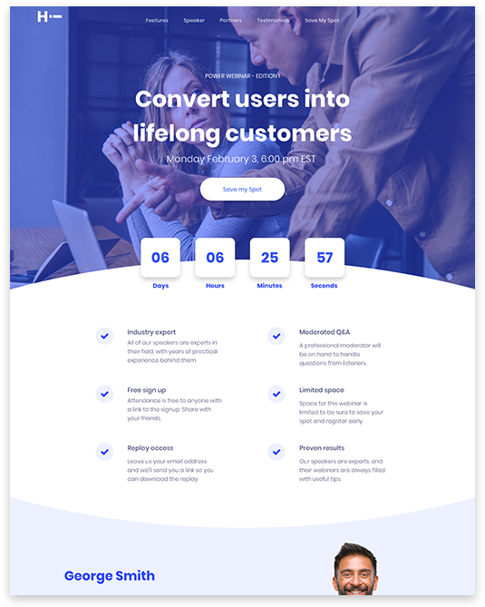 web design for webinar