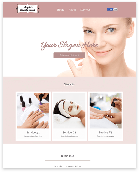 web design for beautician