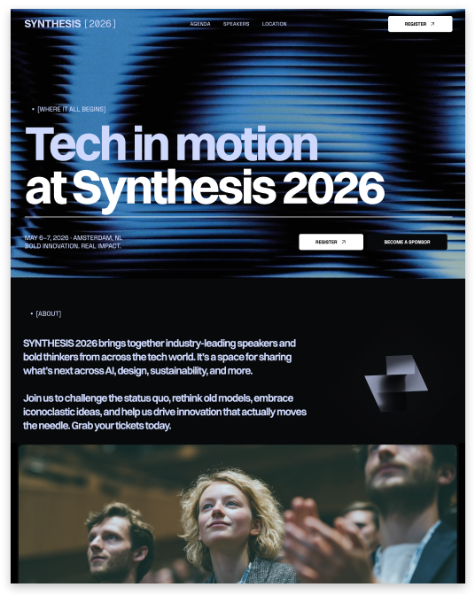 web design for conference and meetup